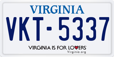 VA license plate VKT5337