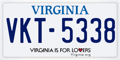 VA license plate VKT5338