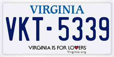 VA license plate VKT5339