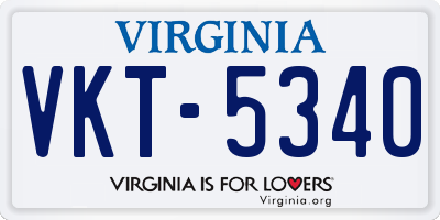VA license plate VKT5340