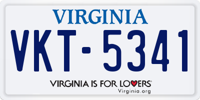 VA license plate VKT5341