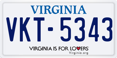 VA license plate VKT5343