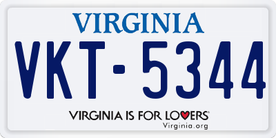 VA license plate VKT5344