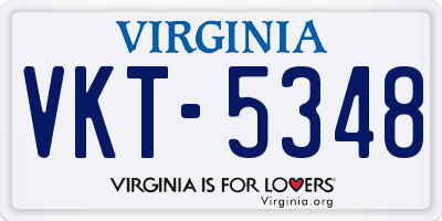 VA license plate VKT5348