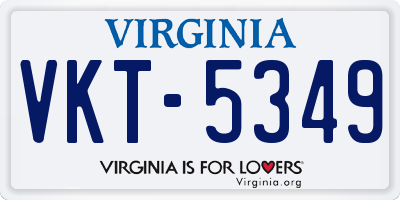 VA license plate VKT5349