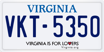 VA license plate VKT5350