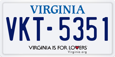VA license plate VKT5351