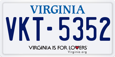 VA license plate VKT5352