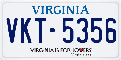 VA license plate VKT5356