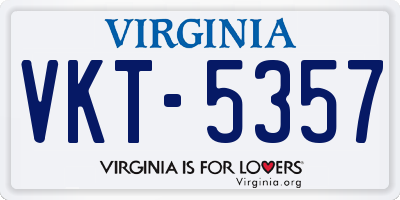 VA license plate VKT5357