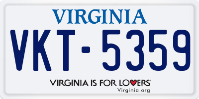 VA license plate VKT5359