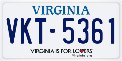 VA license plate VKT5361