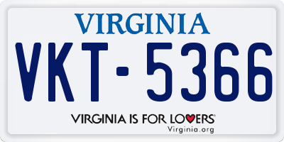 VA license plate VKT5366
