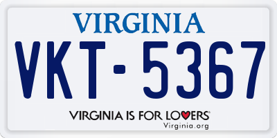 VA license plate VKT5367