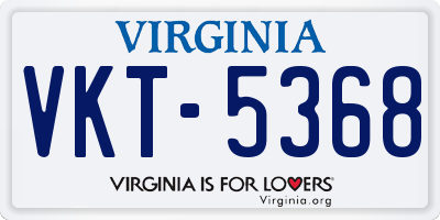 VA license plate VKT5368