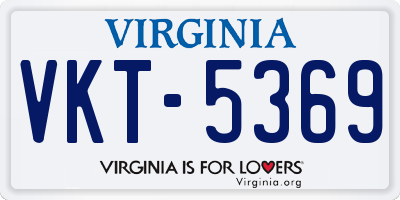 VA license plate VKT5369