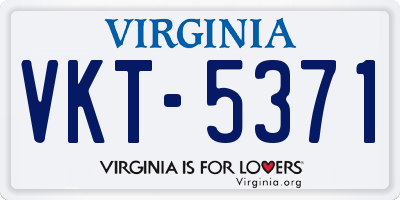 VA license plate VKT5371