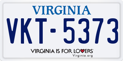 VA license plate VKT5373