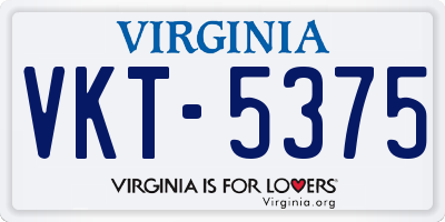 VA license plate VKT5375