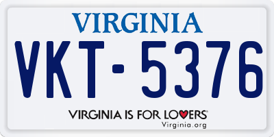 VA license plate VKT5376