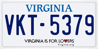 VA license plate VKT5379