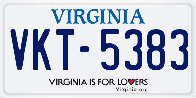 VA license plate VKT5383