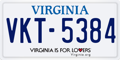 VA license plate VKT5384