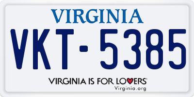 VA license plate VKT5385