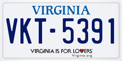 VA license plate VKT5391