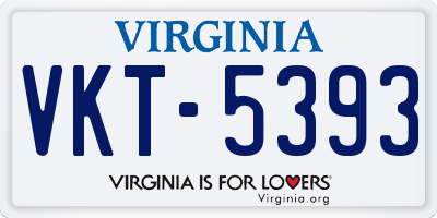 VA license plate VKT5393
