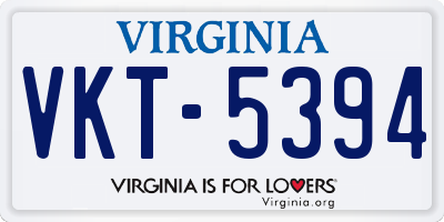 VA license plate VKT5394