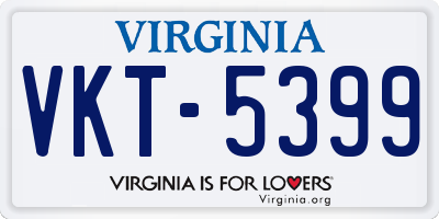 VA license plate VKT5399