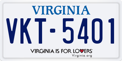 VA license plate VKT5401