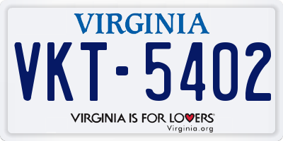 VA license plate VKT5402