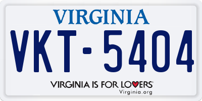 VA license plate VKT5404