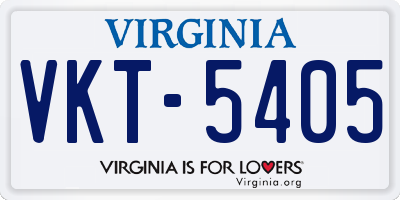 VA license plate VKT5405