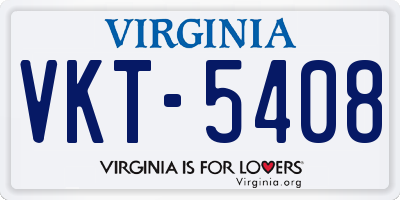 VA license plate VKT5408