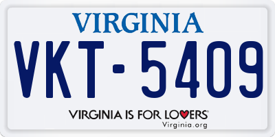 VA license plate VKT5409