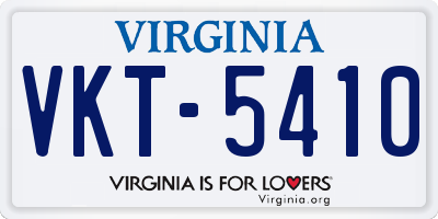 VA license plate VKT5410