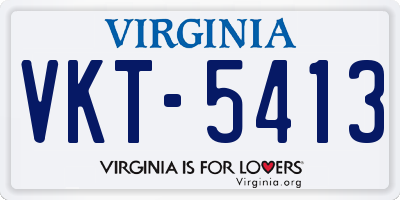 VA license plate VKT5413