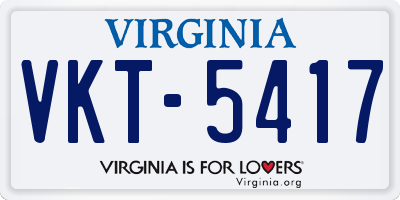 VA license plate VKT5417
