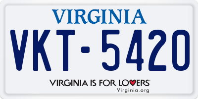 VA license plate VKT5420