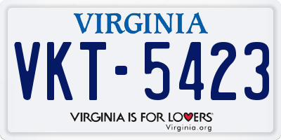 VA license plate VKT5423
