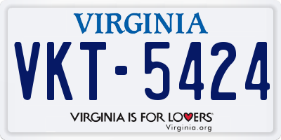 VA license plate VKT5424