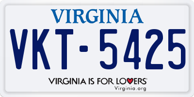 VA license plate VKT5425