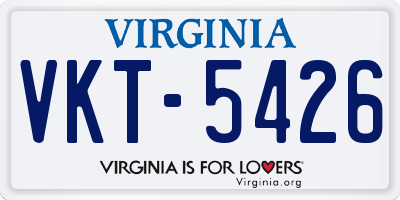 VA license plate VKT5426