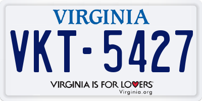 VA license plate VKT5427