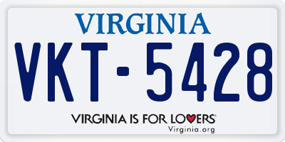 VA license plate VKT5428