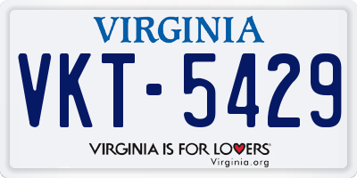 VA license plate VKT5429