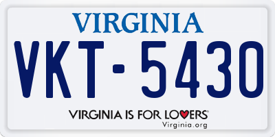 VA license plate VKT5430